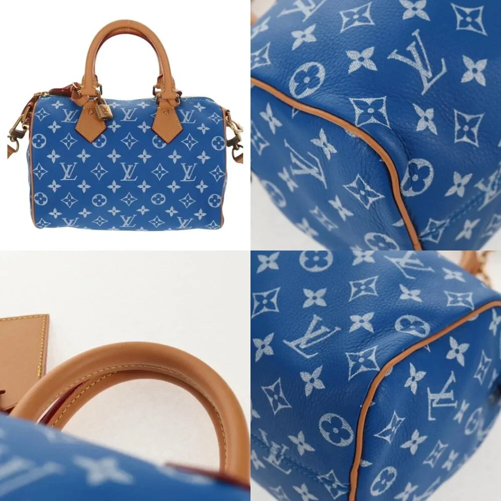 LOUIS VUITTON Monogram Speedy P9 Bandouliere 25 Bag Blue M24424 LV Auth 139046SM - Picture 14 of 15